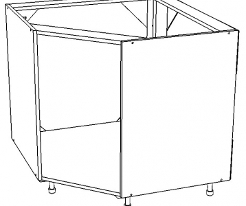 Тумба угловая кухонная 850 фасад 716 х 396